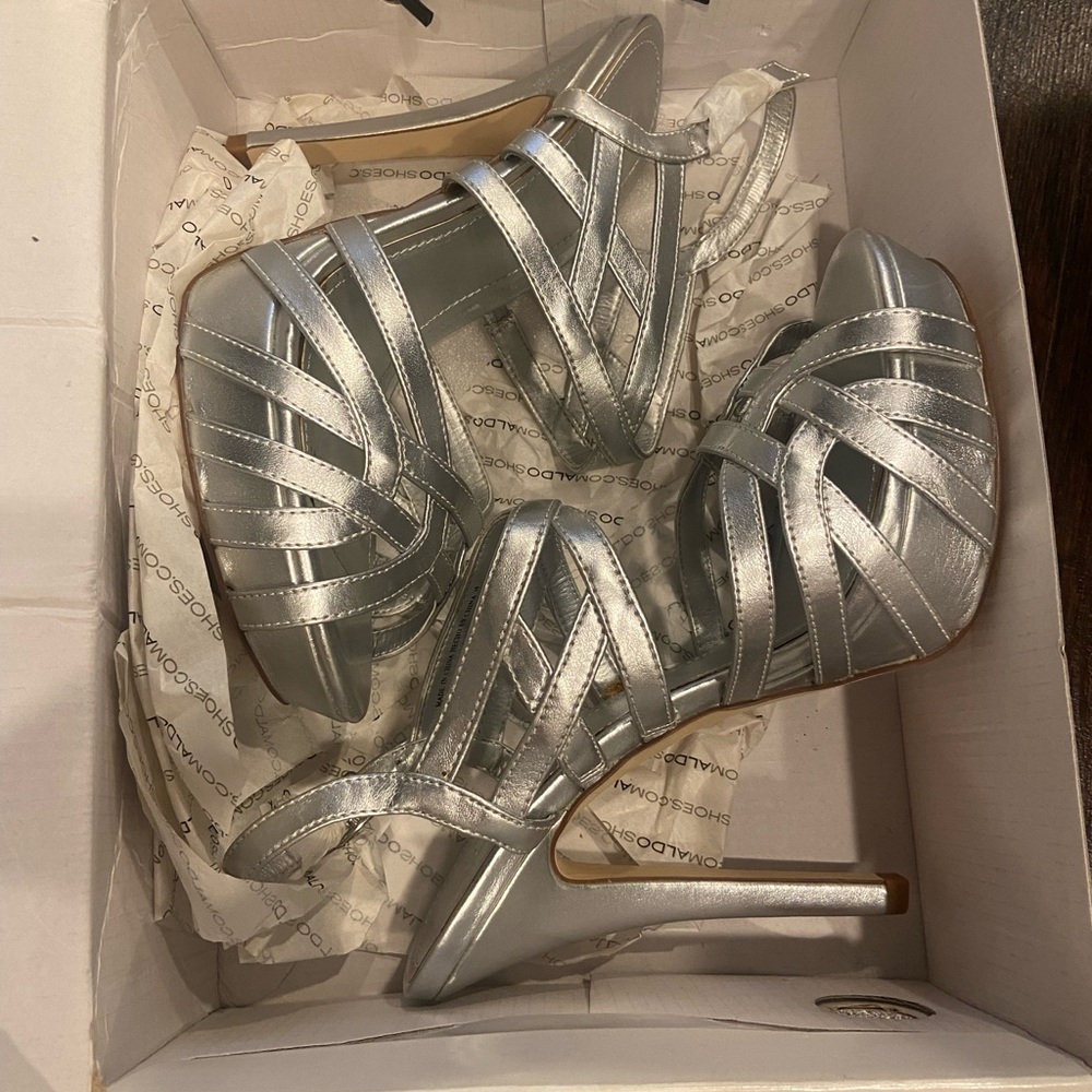 Silver stiletto, ALDO brand, brand new